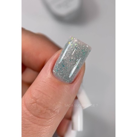 Saga Sugar Base 10 ml – Clean Girl Nails z Subtelnym Brokatem