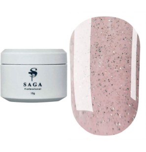 SAGA Builder Gel Night 01 – Naturalny Żel Budujący z Brokatem 15 ml