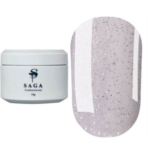 SAGA Builder Gel Night 05 – Szaro-Naturalny Żel Budujący z Brokatem 15