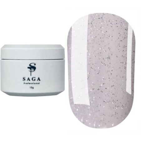 SAGA Builder Gel Night 05 – Szaro-Naturalny Żel Budujący z Brokatem 15