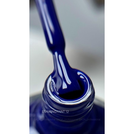 SAGA Stamping Paint 12 – Granatowy lakier do stempli 8 ml