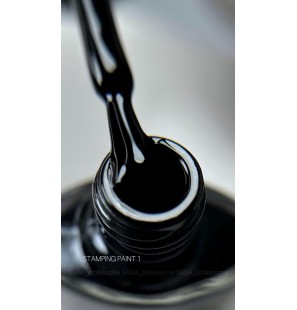 SAGA Stamping Black Sticky – Czarny lakier do stempli 8 ml z warstwą