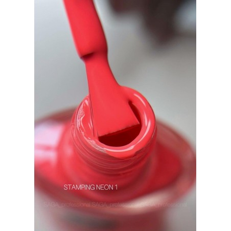 SAGA Professional Stamping Neon 01 – Koralowo-Różowy Lakier Neonowy 8