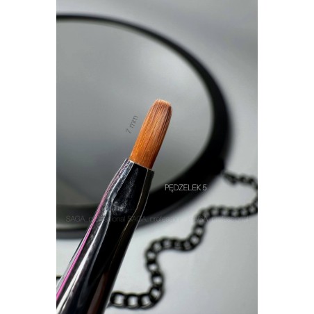 SAGA Nail Brush 05, 7 mm – Pędzelek do żelu profesjonalny