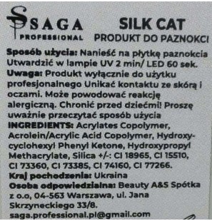SAGA Professional Silk Cat 06 - Elegancki lakier hybrydowy o Efekcie
