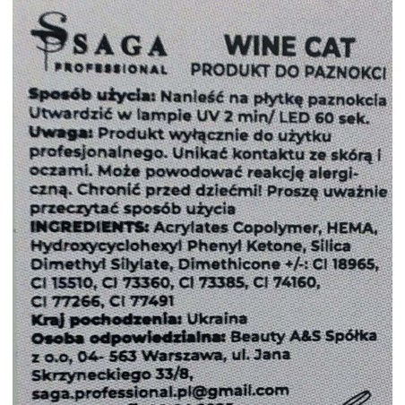 SAGA Professional Wine Cat 09, 10 ml