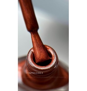 SAGA Stamping Paint Shine 08 – miedziano-pomarańczowo-czerwony lakier