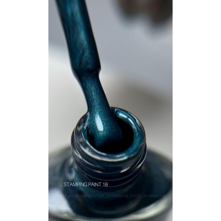 SAGA Stamping Paint 18 – ciemny turkusowy lakier do stempli 8ml