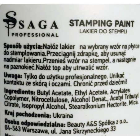SAGA Professional Stamping paint 18, 8ml