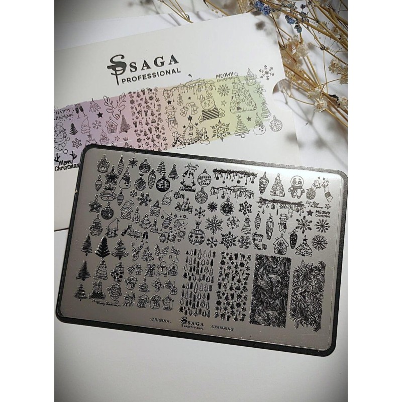 SAGA Professional Blaszka do stampingu 14 Winter SAGA Professional Blaszka do stampingu 14 Winter