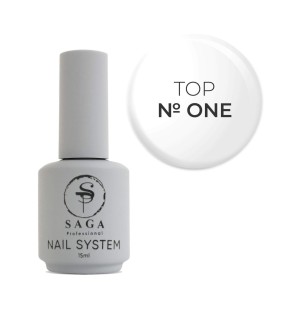 SAGA Top Number ONE 15 ml – Top hybrydowy no wipe z wysokim połyskiem