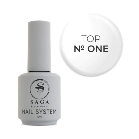 SAGA Top Number ONE 15 ml – Top hybrydowy no wipe z wysokim połyskiem