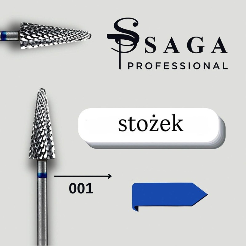 SAGA Professional Frez z Węglika Spiekanego Stożek niebieski 001 SAGA Professional Frez z Węglika Spiekanego Stożek niebieski 001