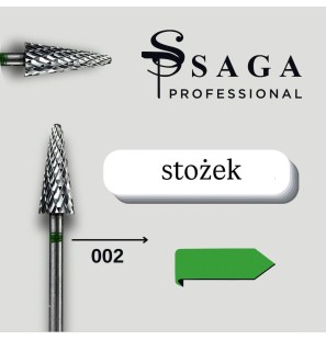 SAGA Professional Frez Stożek Zielony 002 – Twardy Frez z Węglika Spie