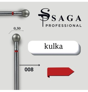 SAGA Professional Frez Diamentowy Kulka 5 mm 008 – Czerwona Gradacja