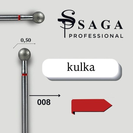 SAGA Professional Frez Diamentowy Kulka 5 mm 008 – Czerwona Gradacja