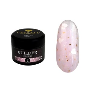 Crystal Builder Gel Kiss 02, 30 ml – Żel Budujący z Serduszkami UV/LED