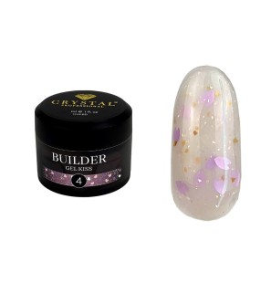 Crystal Builder Gel Kiss 04, 30 ml – Nude Żel Budujący z Fioletowymi S