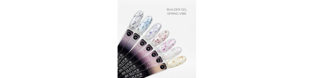 Gel Spring Vibe Nude – żele z suszonymi kwiatami