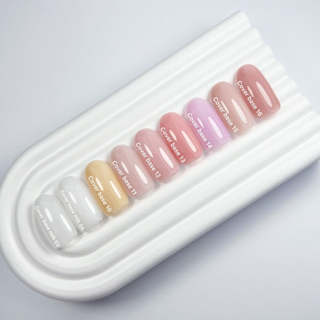 NAILSOFTHEDAY Cover base New Milk 04, półprzezroczysta ze srebrnym brokatem 10 ml - obrazek 2